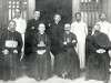 1928-1930 (?) In Beijing. Vincent Lebbe the apostolic delegation. Seated from left to right: X, Bishop Giardini, apostolic delegate of Japan, Archbishop Costantini, the first apostolic delegate to China, Father Manna, host of the apostolic delegation. Standing, from left to right: Don Comisso Antoniutti Bishop, Vincent Lebbe, X, X.   [Album II Photo 103. Neg: II 55]