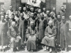07.1932, to Suanhwa. Association Ming Yuan major seminarians Suanhwa founded by Paul Gilson. Seated from left to right: Vincent Lebbe, Bishop Peter Cheng, Vicar Apostolic of Suanhwa, and Paul Gilson.   [Album II Photo 127. Neg: VII 29 A? 30]