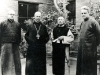 02.05.1935 at Hua-Kang Yuan in Beijing. Visit Dom Neve, OSB, abbot of St. Andrew in Bruges, with Paul Gilson. From left to right: Raymond Jaegher Dom Theodore Neve, Vincent Lebbe and Paul Gilson.   [Album II Photo 150. Neg: VII 4]