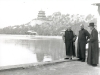 05.1937 in Beijing. Overview of the Summer Palace. From left to right: Vincent Lebbe, Andrew Boland and Paul Gilson.   [Album II Photo 178. Neg: VIII 2]