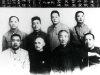 1939 or 1940. V. Lebbe and the staff of the section Tou Dao Tuan that is to say the training group of the population in patriotic service, see \"policy\" of the army which he is responsible within the 12th Division (3rd Army) commanded by General Tang Huai Yuan.   Translation of the banner displayed at the top of the photo:   \"Developing the strength of religion and push to the bottom (right down) consciousness (meaning) of the people.\" That means deeper sense of patriotism.   [Album II Photo 209. Neg: Z 1? 1 A]